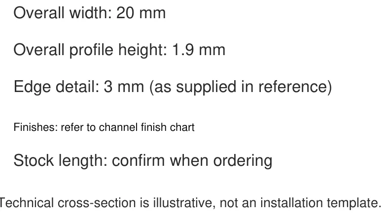 Aluminium Flat Bar Profile (AF20)