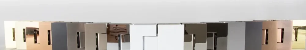 Shower hardware finish samples