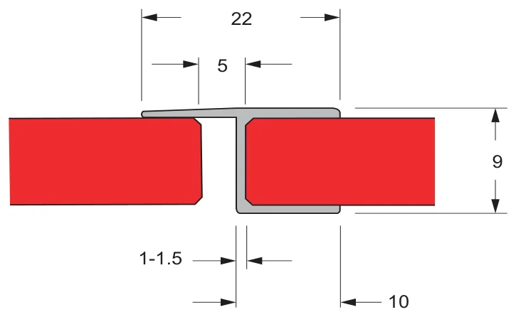 Rigid & Flexible Fin Water Seal, 6mm glass technical drawing (FWS-06-11)