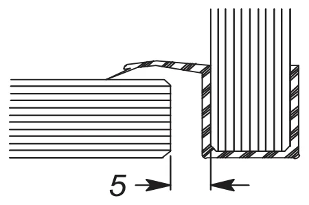 Rigid Channel and Bubble Seal, 10mm glass technical drawing (FWS-10-08)