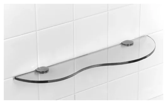 250mm Angled Glass Corner Shelf (GS-WAVE)