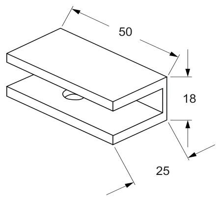 Half Square Shelf Bracket technical drawing (SB10 SQ)