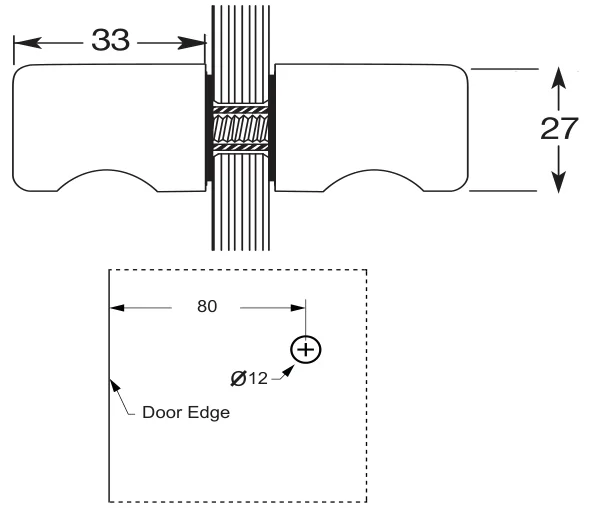 Square Pull Knob Set technical drawing (SK70)