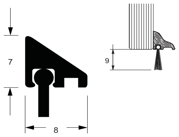 2000mm Water Deflector technical drawing (WS1)