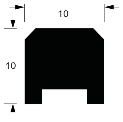 Square Water Bar technical drawing (WS3)